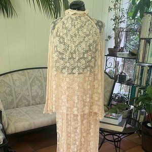 VINTAGE Two Piece Lace Top & Skirt Set! RARE